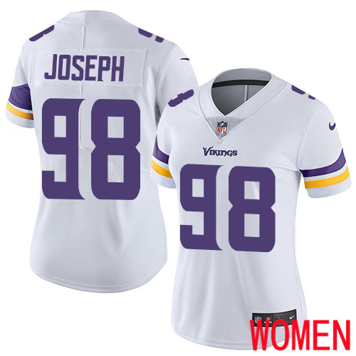 Minnesota Vikings #98 Limited Linval Joseph White Nike NFL Road Women Jersey Vapor Untouchable